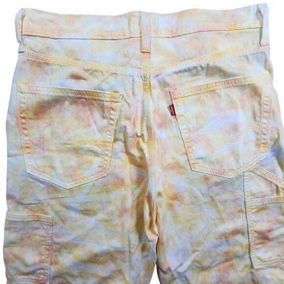 Levis Tie-Dye Jeans Size 32x30 Yellow & Orange Cotton Casual Relaxed F - Picture 2 of 15